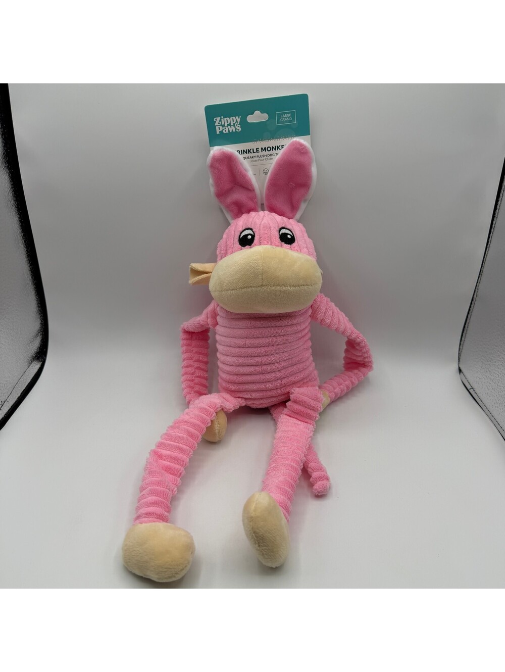 ZippyPaws Easter Spencer the Crinkle Monkey Dog Toy Large Corduroy Squeaky Plush